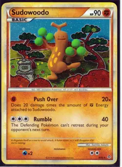 2010 SUDOWOODO 9/95 HeartGold SoulSilver UNLEASHED POKEMON -RARE -HOLO-NM/M - Image 1