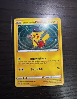 Pokemon Special Delivery Pikachu SWSH074 Blackstar Promo - 2 SWIRLS - Image 2