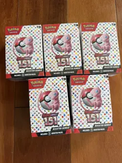 LOT OF 5 - Pokemon TCG Scarlet & Violet 151 Sealed Booster Bundle - Image 2
