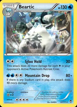 Pokemon Beartic (22/139) Furious Fists LP - Image 1