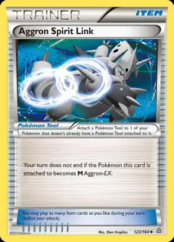 Pokemon Aggron Spirit Link (123/175) Primal Clash LP REVERSE HOLO - Image 1