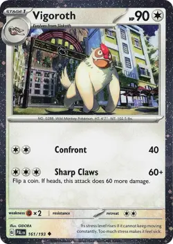 Pokemon Vigoroth (Cosmos Holo) (161c/339) Paldea Evolved NM HOLO - Image 1