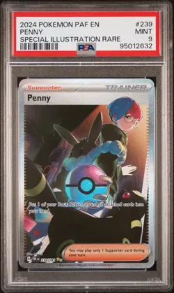 2024 POKEMON PAF EN-PALDEAN FATES SPECIAL ILLUSTRATION RARE #239 PENNY PSA 9 - Image 1