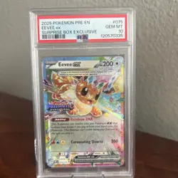 PSA 10 - Eevee ex #75 Stamped - 2025 Pokemon Prismatic Evolutions Surprise Box - Image 1
