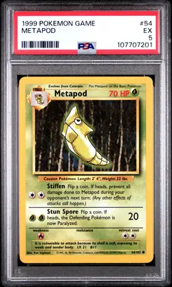 Metapod 1999 Pokemon Game #54 PSA 5 NEW SLAB - Image 1
