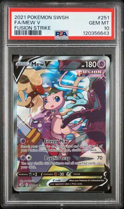 2021 POKEMON SWORD & SHIELD FUSION STRIKE #251 FULL ART/MEW V PSA 10 - Image 1