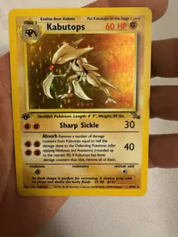 1999 Pokemon - 1st Edition Kabutops Holo Rare - Fossil 9/62 - WOTC - Image 3