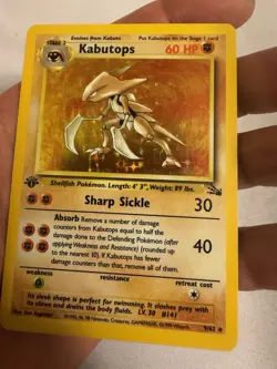 1999 Pokemon - 1st Edition Kabutops Holo Rare - Fossil 9/62 - WOTC - Image 4