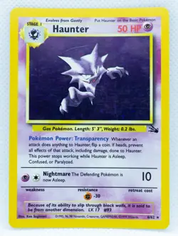 HAUNTER 6/62 Holo Rare Fossil Set Unlimited 1999 - Pokemon Card WOTC - Image 1