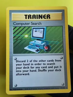 1999 Lightly Played Pokemon Computer Search 71/102 Base Set Unlimited - Image 1
