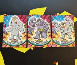 Vintage Topps Pokemon Cards Machop Machoke Machamp Evolution Set Blue Label NM - Image 1