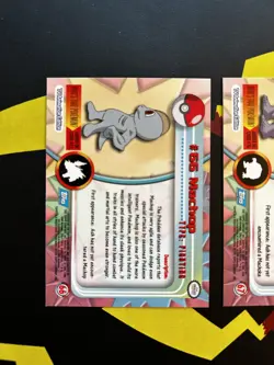 Vintage Topps Pokemon Cards Machop Machoke Machamp Evolution Set Blue Label NM - Image 3