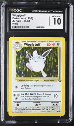CGC 10 GEM MINT Wigglytuff 1999 Jungle 16/64 Holo Pokemon Card - Image 1