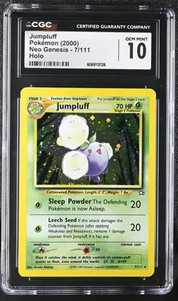 CGC 10 GEM MINT Jumpluff 2000 Neo Genesis 7/111 Holo Pokemon Card - Image 1