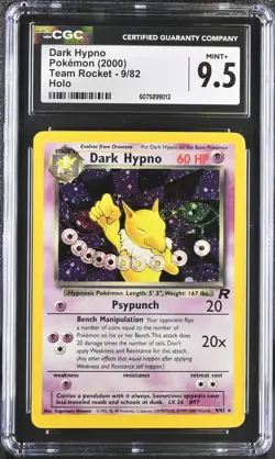 CGC 9.5 MINT+ Dark Hypno 2000 Team Rocket 9/82 Holo Pokemon Card - Image 1