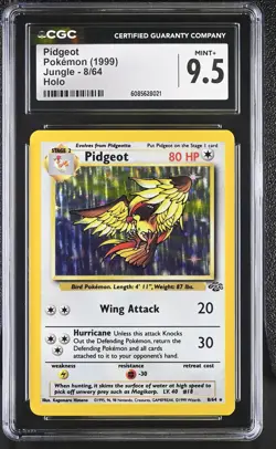 CGC 9.5 MINT+ Pidgeot 1999 Jungle 8/64 Holo Pokemon Card - Image 1
