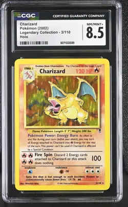 CGC 8.5 Charizard 2002 Legendary (Collection) 3/110 Holo Pokemon Card - Image 1