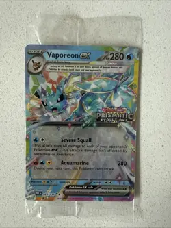 Pokemon TCG - Prismatic Evolutions Vaporeon ex 23/131 Stamped Promo Card Sealed - Image 1