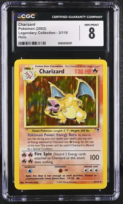 CGC 8 Charizard 2002 Legendary (Collection) 3/110 Holo Pokemon Card - Image 1