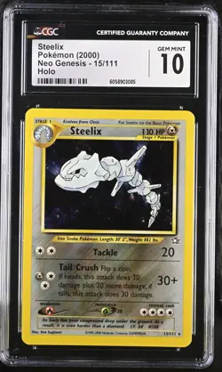 CGC 10 GEM MINT Steelix 2000 Neo Genesis 15/111 Holo Pokemon Card - Image 1