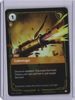 Riftbound Origins Foil Sabotage Spell Card 156/298 Epic NM - Image 1