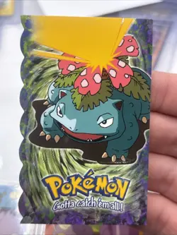 VENUSAUR Evolution POKEMON 03 of 12 Embossed 1999 Die Cut TOPPS Trading Card #03 - Image 1