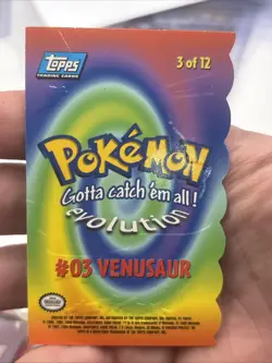 VENUSAUR Evolution POKEMON 03 of 12 Embossed 1999 Die Cut TOPPS Trading Card #03 - Image 4
