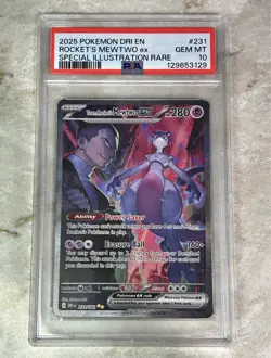 Team Rocket's Mewtwo ex 231/182 PSA 10 Pokemon Card - Image 1
