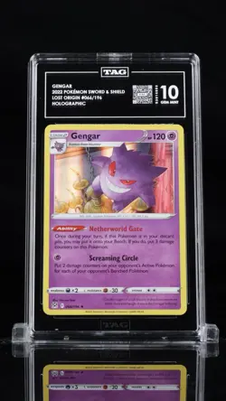 2022 POKEMON SWORD & SHIELD LOST ORIGIN GENGAR #066 HOLO RARE TAG 10 - Image 1