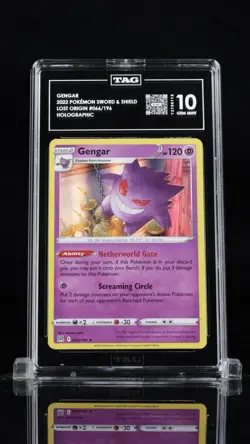 2022 POKEMON SWORD & SHIELD LOST ORIGIN GENGAR #066 HOLO RARE TAG 10 - Image 3
