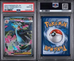 Mega Charizard × Ex 109/094 English Pokemon TCG Full Art Secret Rare PSA 10!!! - Image 3