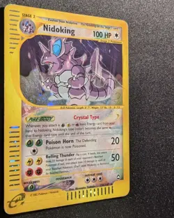 Pokemon AQUAPOLIS - #150/147 Nidoking Crystal - Holo - ENG - SWIRL - Damaged - Image 4