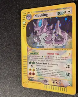 Pokemon AQUAPOLIS - #150/147 Nidoking Crystal - Holo - ENG - SWIRL - Damaged - Image 5