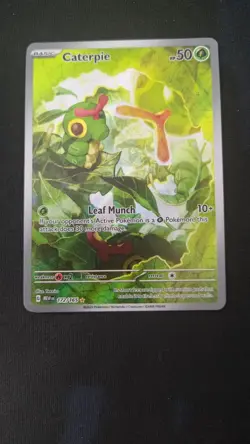 Caterpie 172/165 Scarlet & Violet 151 Illustration Rare Pokemon green - Image 1