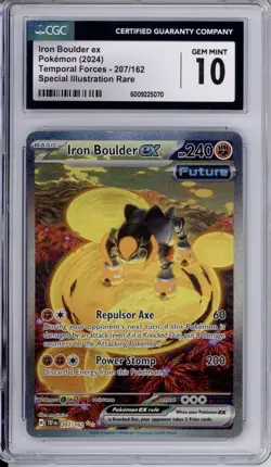CGC 10 Iron Boulder ex Pokemon Temporal Forces Special Illustration Rare 207/162 - Image 1