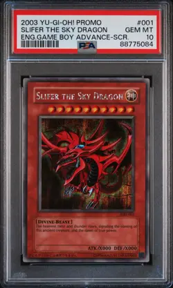 2003 YU-GI-OH! PROMO #GBI-001 SLIFER THE SKY DRAGON SECRET RARE PSA 10 - Image 1