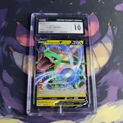 CGC Graded 10 Gem Mint Rayquaza V 100/159 Crown Zenith Pokemon Card - Image 1