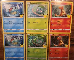 Lot 6 Cards Pokemon 2021 McDonald's Collection Charmander Squirtle Bulbasaur - Image 1