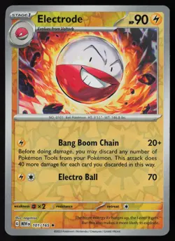 Pokemon Electrode 101/165 SV: Scarlet & Violet 151 Reverse Holo Pack Fresh - NM - Image 1
