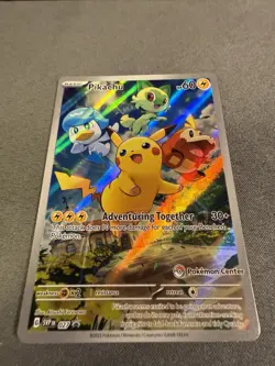 Pikachu 027 POKEMON CENTER STAMPED PROMO Scarlet & Violet HOLO NM Pokemon Card - Image 1