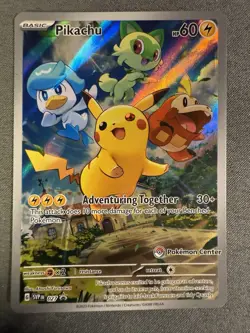 Pikachu 027 POKEMON CENTER STAMPED PROMO Scarlet & Violet HOLO NM Pokemon Card - Image 2