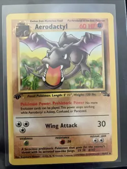 🐚Pokemon TCG Aerodactyl Fossil 1st Ed 16/62 Regular 1999-2000 Wizards Lp - Image 1