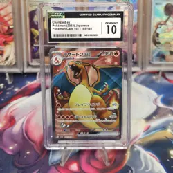 CGC 10 GEM Mint Charizard ex 185 Japanese 151 Pokemon TCG Graded Card - Image 1