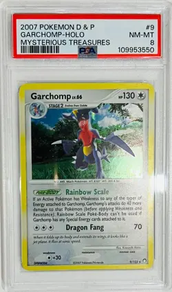 2007 Pokemon Diamond & Pearl - Mysterious Treasures Holo Garchomp #9 PSA 8 Mint - Image 2