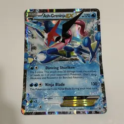 Ash-Greninja EX XY133 Black Star Promo Pokemon Card Damaged/HP - Image 1