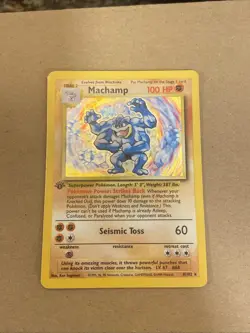 Machamp 8/102 Pokemon Card 1st Edition Base Set Holo WOTC 1999 HP Rare - Image 1