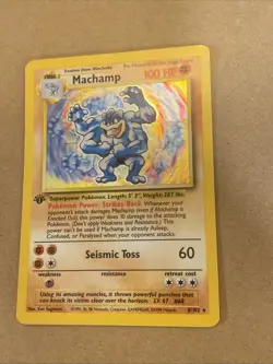 Machamp 8/102 Pokemon Card 1st Edition Base Set Holo WOTC 1999 HP Rare - Image 3