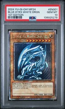 YUGIOH PSA 10 Blue-Eyes White Dragon MP24-EN001 QCR 1st Edition *3091 SDK Art - Image 1