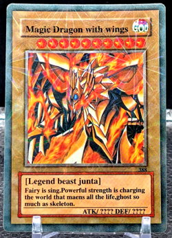 Yu-Gi-Oh! TCG Fake Card Comically Translated Holo - Magic Dragon with Wings - Image 1