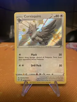 Pokemon TCG Corvisquire SV102/SV122 Holo Rare Shining Fates Card -NM - Image 1